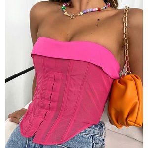 White fox corset top